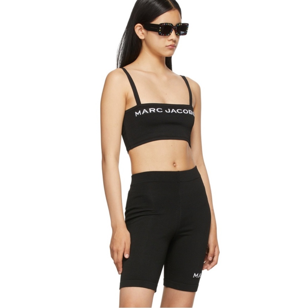 Marc Jacobs Black The Bandeau Tank Top and Bike Shorts‎ Set Athletic XS/Small